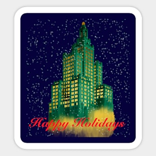 Happy Holidays Rhode Island Sticker